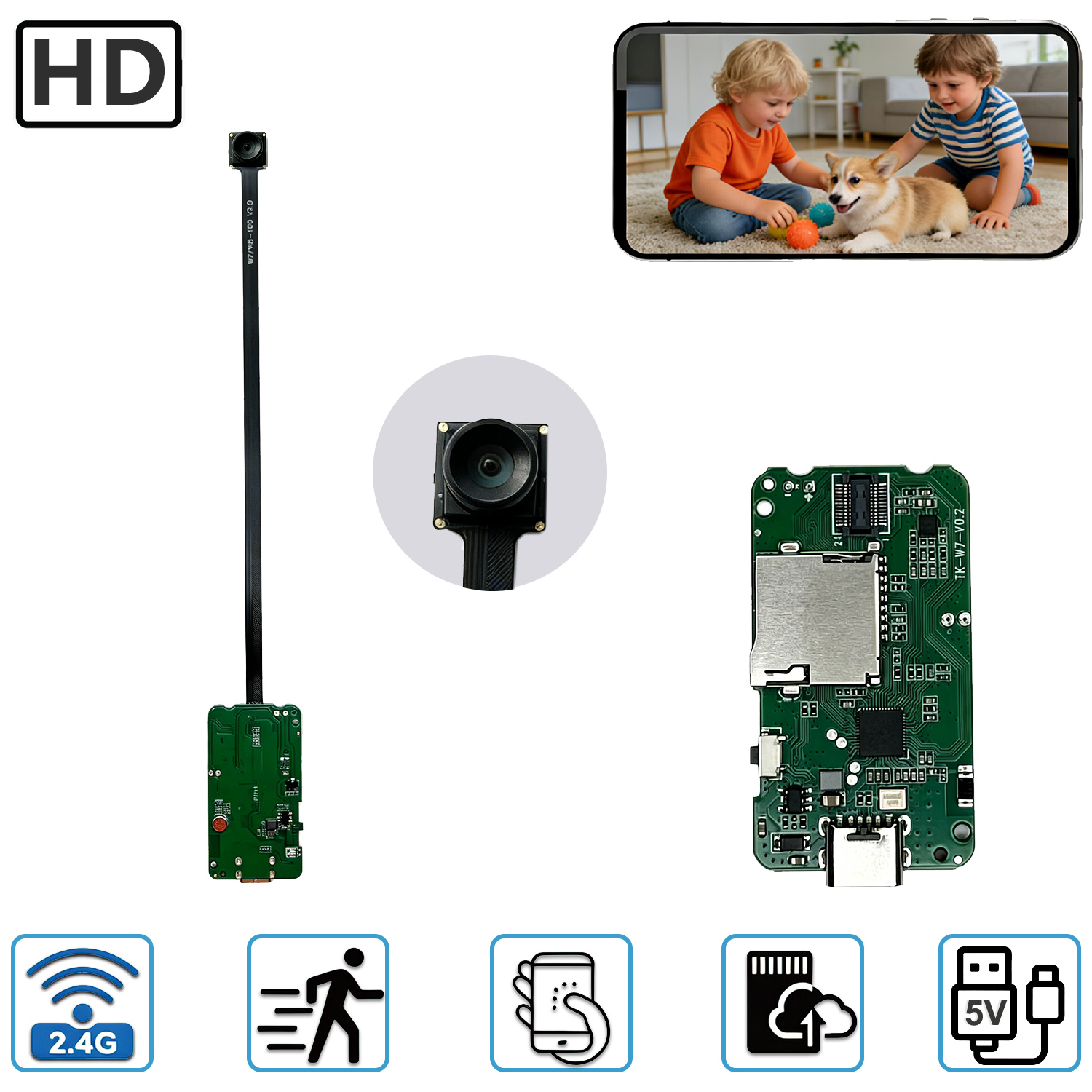 Home Security Hidden Cameras - Mini Compact Home Security Camera PCBA