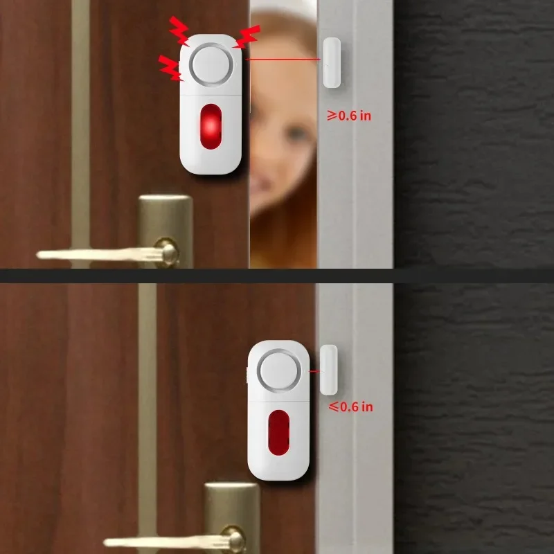 Door Wedge Alarm - Door Window Sensor Wireless Burglar 130bp