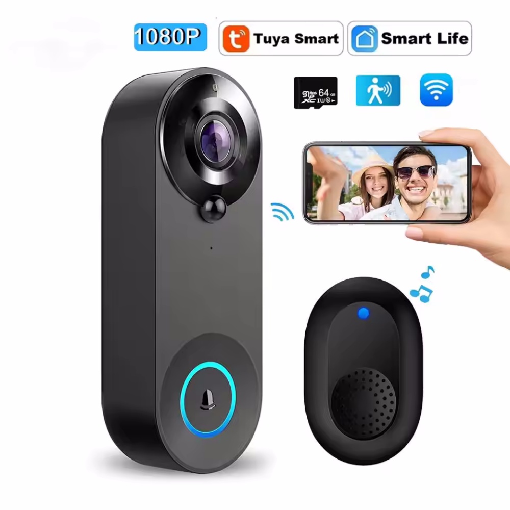 Home Security Monitoring System - Tuya 1080P Wireless WIFI Doorbell Video