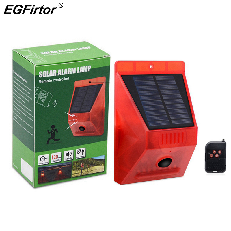 Home Security Yard Sensors - Solar Alarm Lamp Remote Control Security