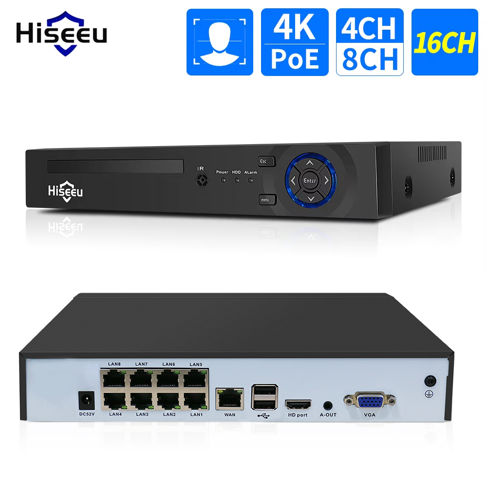 Home Security Camera - Hiseeu 4CH 10CH 16CH 4K 8MP