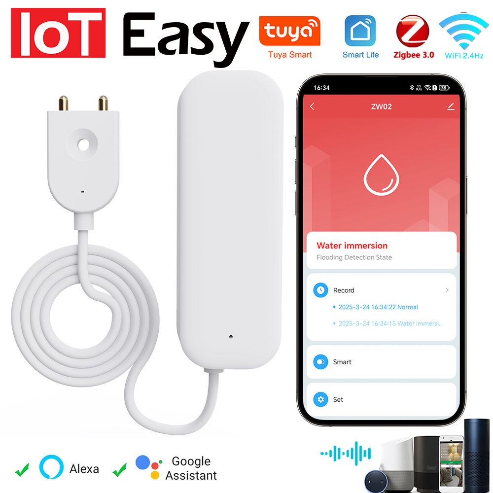 Home Security Home Assistant - Tuya WiFi ZigBee Water Sensor Leakage