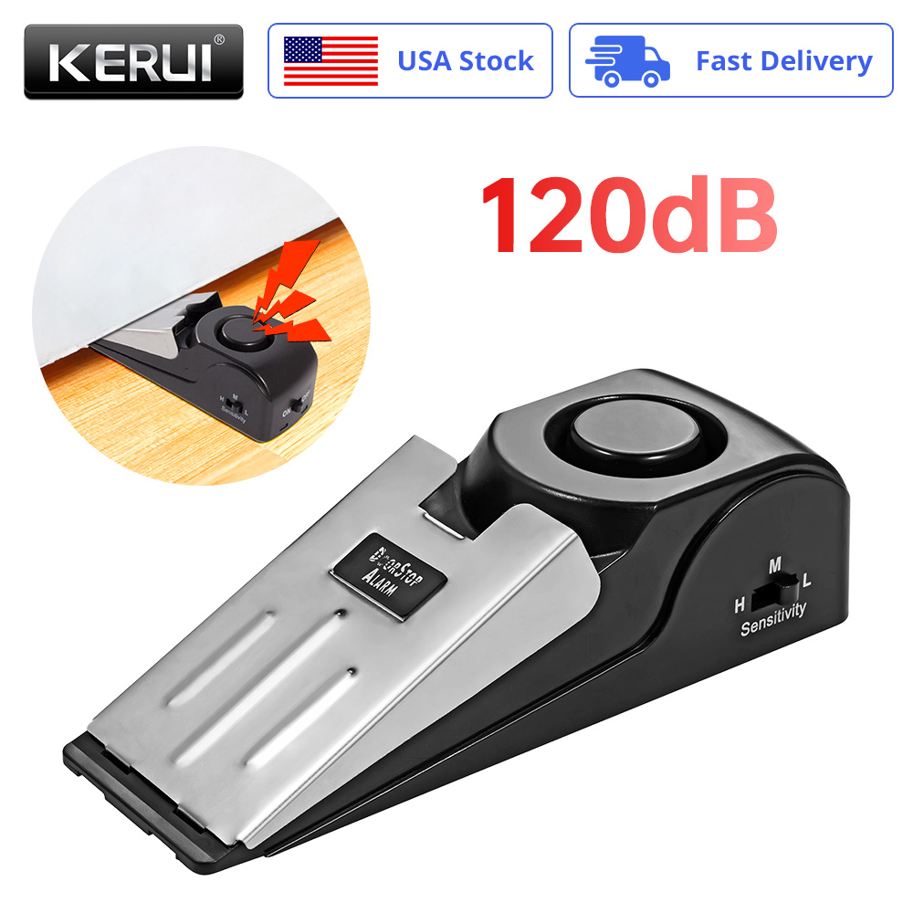 Door Wedge Alarm - Wireless Anti-theft Door Stop Alarm 125dB