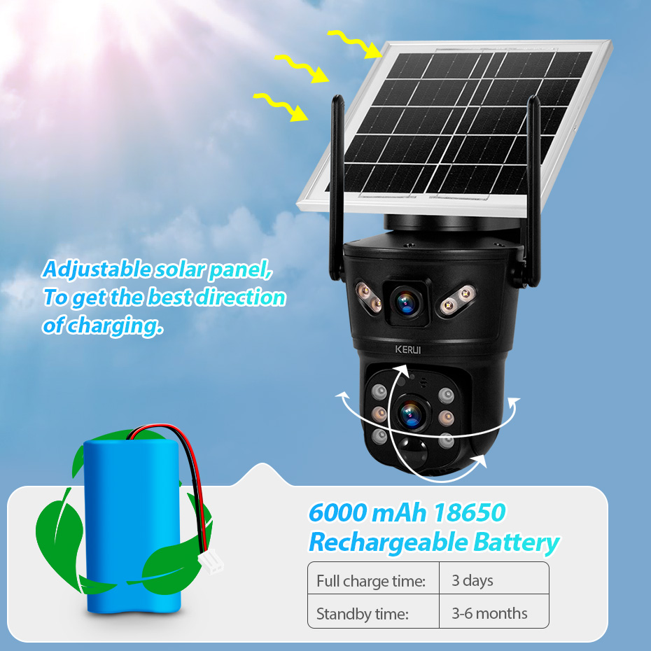 KERUI 6MP 4G SIM WiFi Solar Ca - Home Security Monitoring System review and price