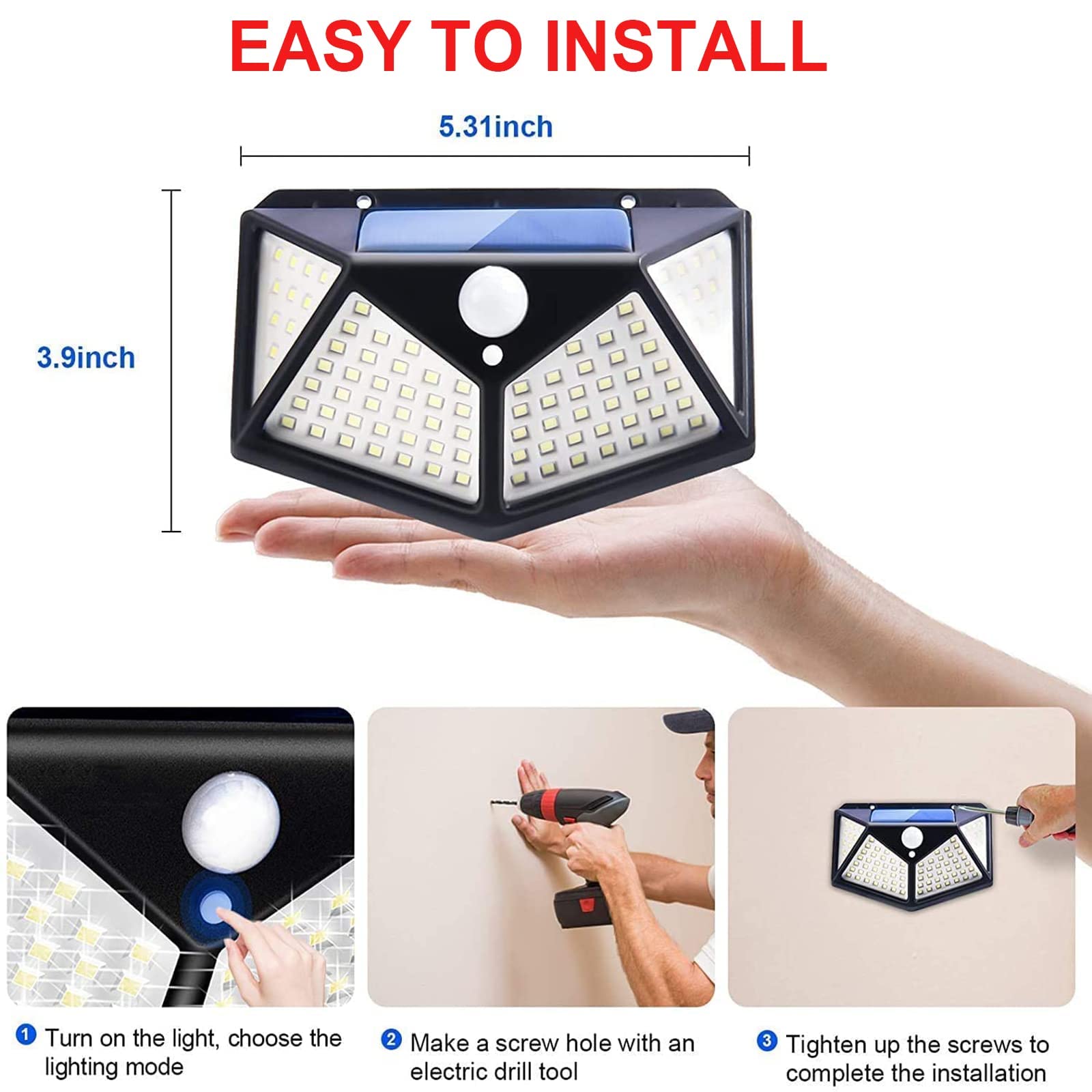 Solar Powered 100 LED Motion S - Home Security Yard Sensors review and price