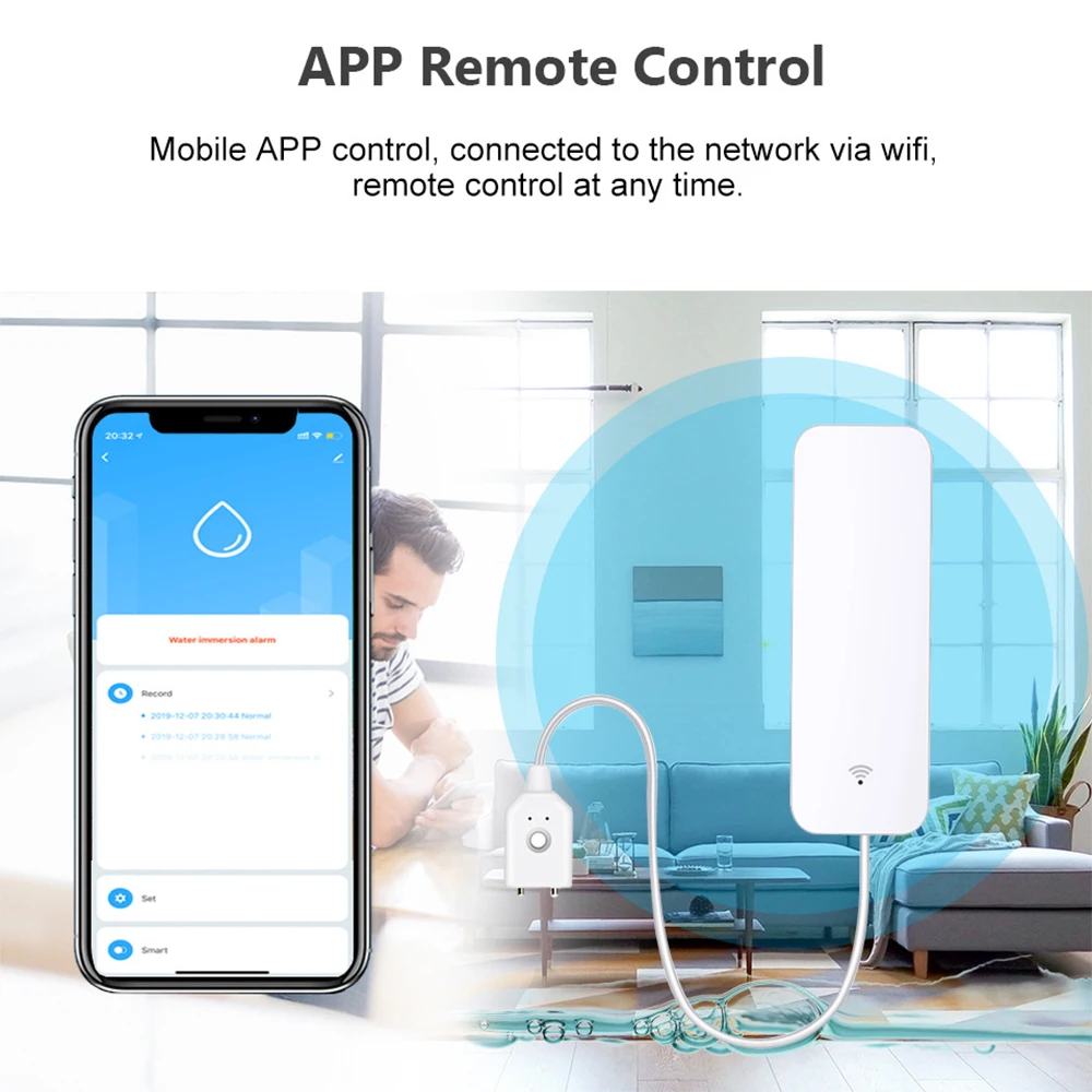 Tuya WiFi Zigbee Water Sensor  - Home Security Home Assistant review and price
