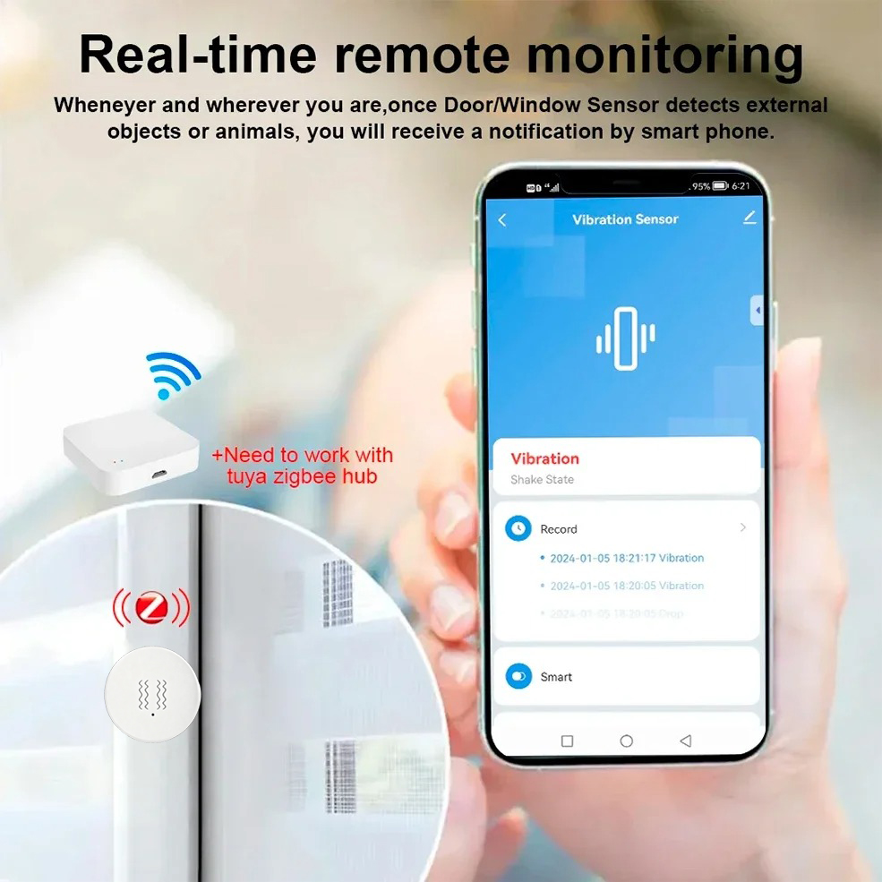Tuya ZigBee Smart Vibration &  - Home Security Home Assistant review and price