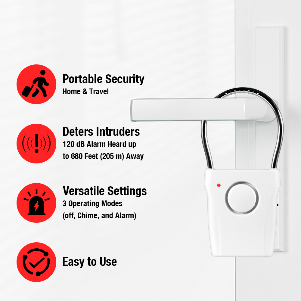120dB Door Handle Alarm with A - Door Wedge Alarm review and price