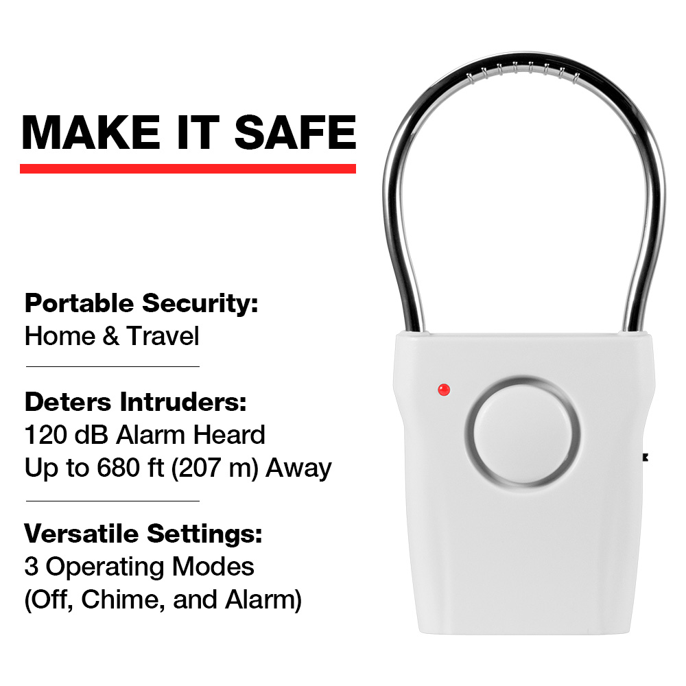 120dB Door Handle Alarm with A - Door Wedge Alarm review and price