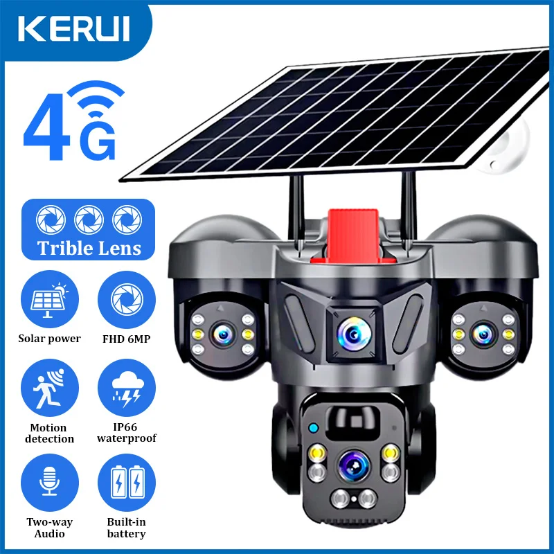 KERUI Outdoor PTZ 6MP 4G SIM W - Home Security Monitoring System review and price